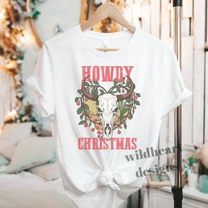 Howdy Christmas Western Country Christmas T-shirt, Christmas Shirt Unisex XS-2X